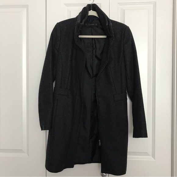 Zara Long Wool Coat - Picture 3 of 8